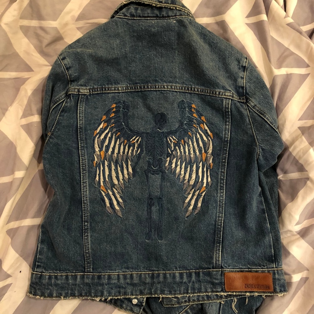 Zadig & Voltaire Navy Skeleton Applique Jacket